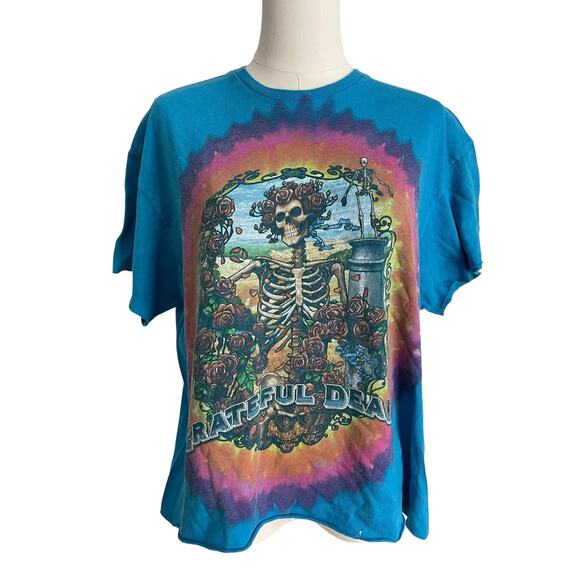 Liquid Blue Other - Grateful Dead Shirt Mens Large Blue Liquid Blue Tie Dye Skeleton Roses Band Tee